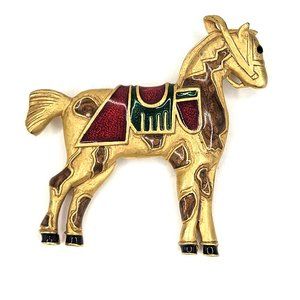 Vintage Museum of American Folk Art Carousel Horse Brooch